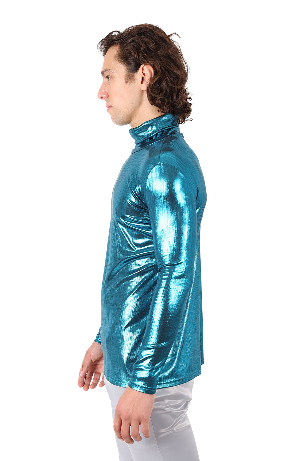 Barabas Wholesale Men's Metallic Luxury Long Sleeve Sweater 2KT1000 Blue