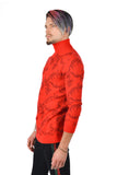 Barabas Men's Floral Print Design Long Sleeve Turtleneck Sweater 2LS2102 Red