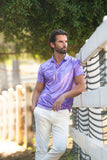 Barabas Men's Snake Luxury Metallic Print Design Polo Shirt 2PP831 Purple
