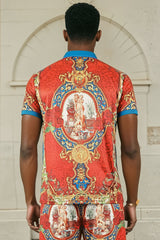 Barabas Men's Medusa Angel Floral Baroque Polo Shirts 2PSP07 Multi
