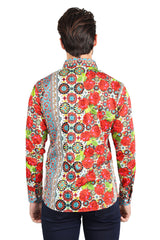 Barabas Long Sleeve Rose Pattern Men's Button Down Dress Shirts 2SA02 Multi