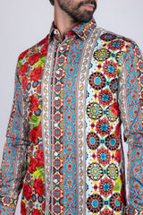 Barabas Wholesale Long Sleeve Rose Pattern Men's Button Down Dress Shirts 2SA02