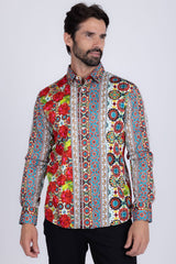 Barabas Wholesale Long Sleeve Rose Pattern Men's Button Down Dress Shirts 2SA02