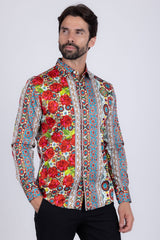 Barabas Wholesale Long Sleeve Rose Pattern Men's Button Down Dress Shirts 2SA02