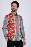 Barabas Wholesale Long Sleeve Rose Pattern Men's Button Down Dress Shirts 2SA02