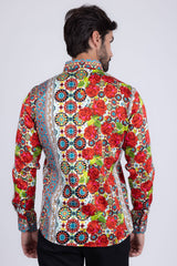 Barabas Wholesale Long Sleeve Rose Pattern Men's Button Down Dress Shirts 2SA02