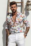 Barabas Wholesale Long Sleeve Butterfly Print Men's Button Down Dress Shirts 2SA03 Multicolor