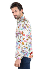 Barabas Wholesale Long Sleeve Butterfly Print Men's Button Down Dress Shirts 2SA03 Multicolor