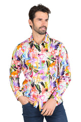 Barabas Wholesale Long Sleeve Floral Lily Men's Button Down Dress Shirts 2SA04 Multi
