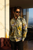 Barabas Wholesale Men's Casual Button Down Gentlemen Yellow Rose Long Sleeve Shirts 2SA09 Gold