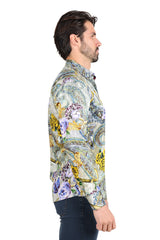 Barabas Wholesale Men's Casual Button Down Gentlemen Yellow Rose Long Sleeve Shirts 2SA09 Gold