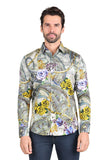 Barabas Wholesale Men's Floral Paisley Rose Printed Long Sleeve Shirts 2SA092SA09 Yellow