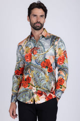 Barabas Wholesale Men's Casual Button Down Gentlemen Rose Long Sleeve Shirts 2SA09 Gold