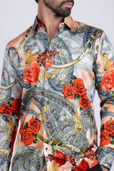Barabas Wholesale Men's Casual Button Down Gentlemen Rose Long Sleeve Shirts 2SA09 Orange