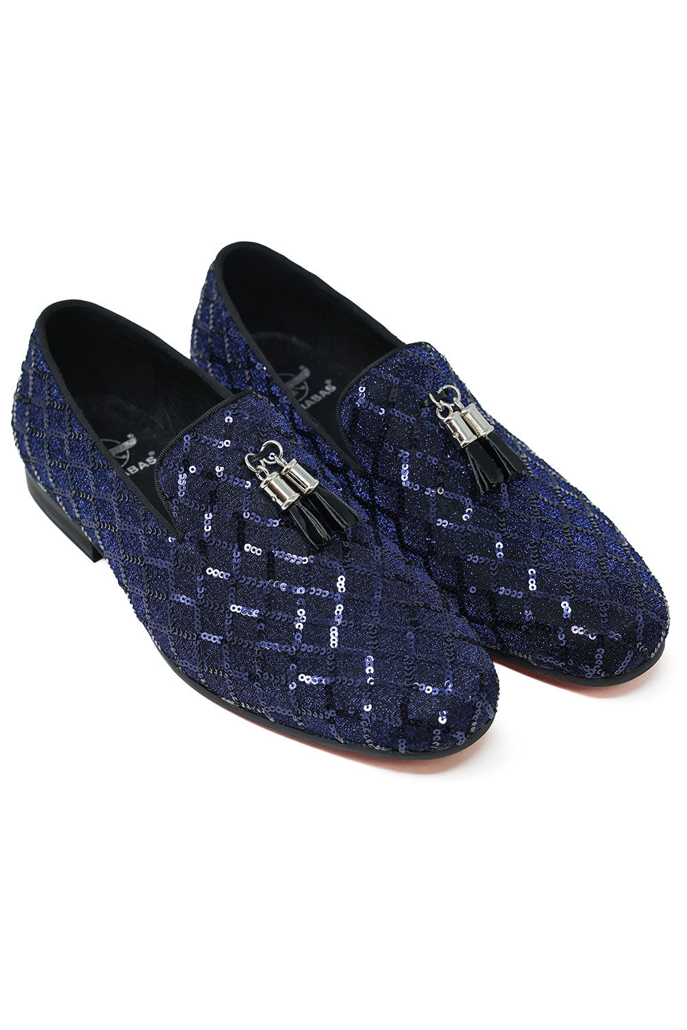 Barabas Wholesale Men's Sequin Design Tassel Slip On Loafer Shoes 2SH3099 Navy