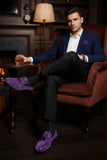Barabas Wholesale Men's Sequin Design Tassel Slip On Loafer Shoes 2SH3099 Purple