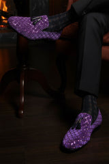 Barabas Wholesale Men's Sequin Design Tassel Slip On Loafer Shoes 2SH3099 Purple