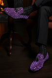Barabas Wholesale Men's Sequin Design Tassel Slip On Loafer Shoes 2SH3099 Purple