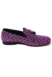 Barabas Wholesale Men's Sequin Design Tassel Slip On Loafer Shoes 2SH3099 Purple