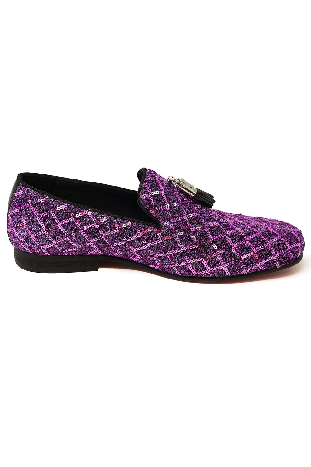 Barabas Wholesale Men's Sequin Design Tassel Slip On Loafer Shoes 2SH3099 Purple