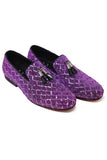 Barabas Wholesale Men's Sequin Design Tassel Slip On Loafer Shoes 2SH3099 Purple