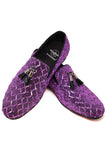 Barabas Wholesale Men's Sequin Design Tassel Slip On Loafer Shoes 2SH3099 Purple
