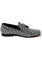 Barabas Wholesale Men's Sequin Design Tassel Slip On Loafer Shoes 2SH3099 Silver