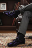 Barabas Wholesale Men's Paisley Design Tassel Slip On Loafer Shoes 2SH3101 Black Purple 