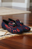 Barabas Wholesale Men's Paisley Design Tassel Slip On Loafer Shoes 2SH3101 Navy Red 
