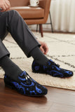 Barabas Wholesale Men's Paisley Design Tassel Slip On Loafer Shoes 2SH3101 Black Royal 