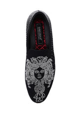 Barabas Wholesale Men's Medusa Rhinestone Jewels Slip On Dress Shoes 2SHR12 Silver