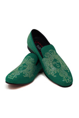 Barabas Wholesale Men's Medusa Rhinestone Jewels Slip On Dress Shoes 2SHR12 Green