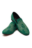 Barabas Wholesale Men's Medusa Rhinestone Jewels Slip On Dress Shoes 2SHR12 Green