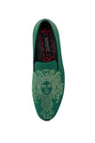 Barabas Wholesale Men's Medusa Rhinestone Jewels Slip On Dress Shoes 2SHR12 Green