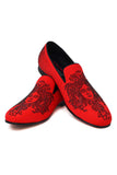 Barabas Wholesale Men's Medusa Rhinestone Jewels Slip On Dress Shoes 2SHR12 Red