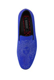Barabas Wholesale Men's Medusa Rhinestone Jewels Slip On Dress Shoes 2SHR12 Royal