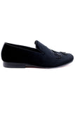 Barabas Wholesale Men's Sequin Velvet Design Slip On Loafer Shoes 2SHR2 Black Black