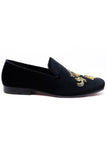 Barabas Wholesale Men's Sequin Velvet Design Slip On Loafer Shoes 2SHR2 Black Gold