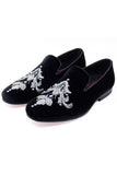 Barabas Wholesale Men's Sequin Velvet Design Slip On Loafer Shoes 2SHR2 Black Silver