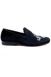 Barabas Wholesale Men's Sequin Velvet Design Slip On Loafer Shoes 2SHR2 Black Silver