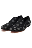 Barabas Wholesale Men's Circular Rhinestone Jewels Slip On Dress Shoes 2SHR4 Black