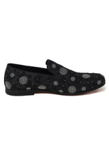 Barabas Wholesale Men's Circular Rhinestone Jewels Slip On Dress Shoes 2SHR4 Black