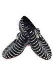 Barabas Wholesale Men's Sequin Design Tassel Slip On Loafer Shoes Black Silver
