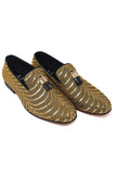 Barabas Wholesale Men's Sequin Design Tassel Slip On Loafer Shoes 2SHR8 Gold