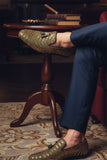 Barabas Wholesale Men's Sequin Design Tassel Slip On Loafer Shoes 2SHR8 Gold