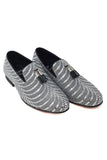 Barabas Wholesale Men's Sequin Design Tassel Slip On Loafer Shoes 2SHR8 Gray Silver