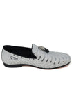 Barabas Wholesale Men's Sequin Design Tassel Slip On Loafer Shoes 2SHR8 White Silver