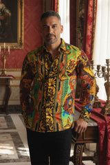 Barabas Wholesale Men's Medusa Floral Baroque Butterfly Greek Shirt 2SP223 Multi
