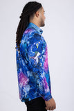 Barabas Wholesale men's Peacock Abstract printed long sleeve shirts 2SP31 Blue