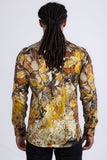 Barabas Wholesale men's Peacock Abstract printed long sleeve shirts 2SP31 Brown